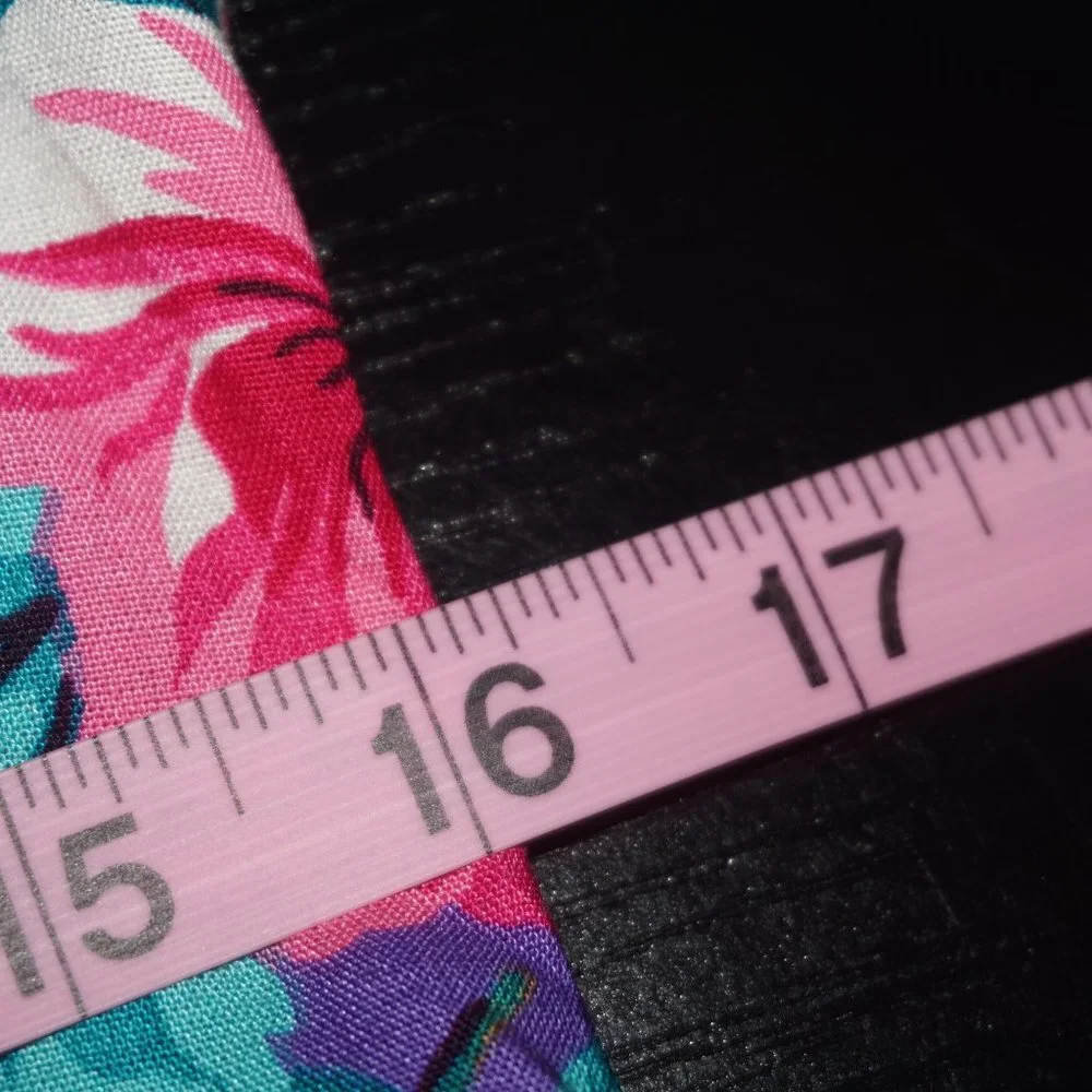 Vintage 80s Tropical Floral Midi Dress - Picture 9 of 10
